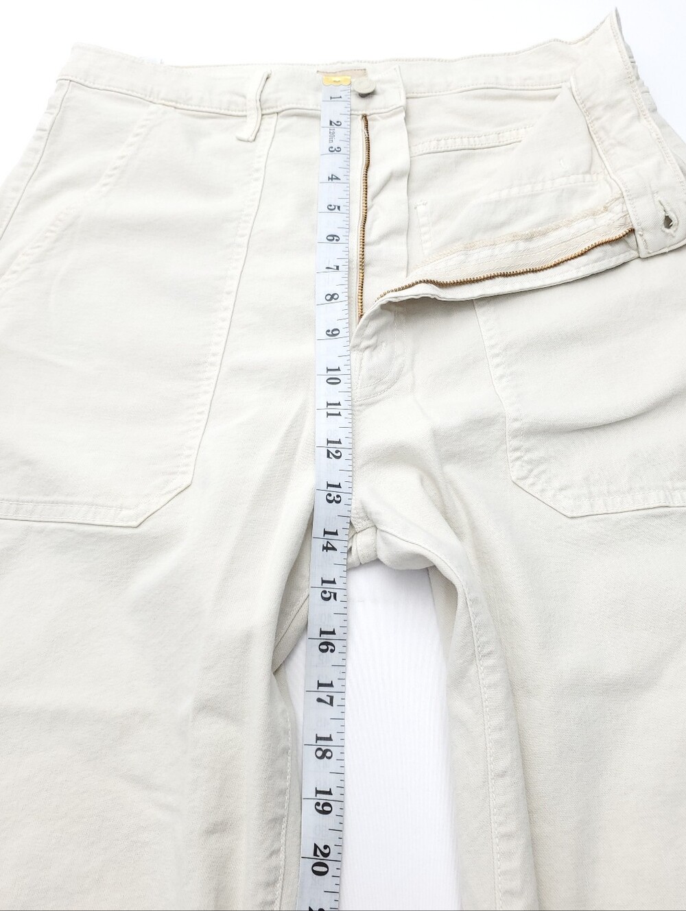 MOTHER Cream High-Rise Ankle Cropped Jeans - Picture 7 of 14